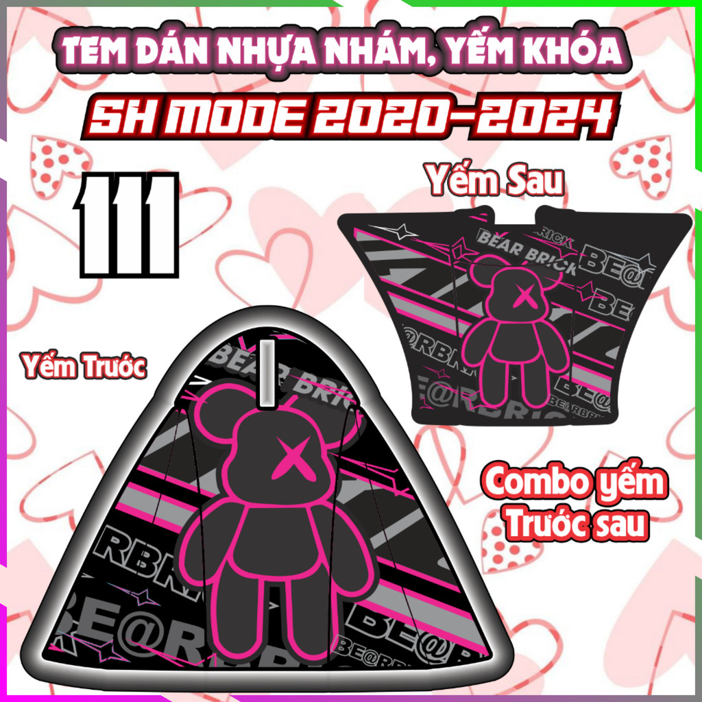 Combo Tem Yếm Nhựa Nhám SH MODE 2020-2025 Dán Trang Trí Chống Trầy Nhãn Dán Sticker