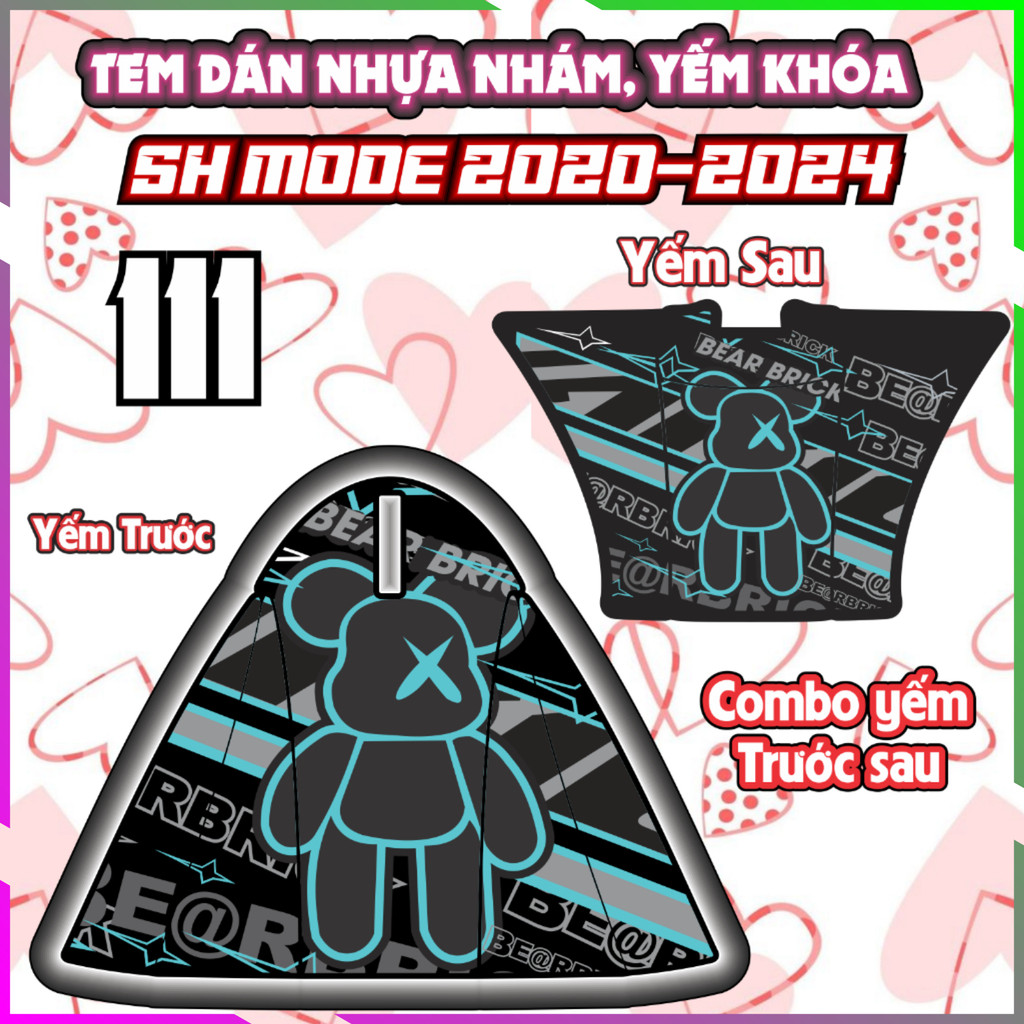 Combo Tem Yếm Nhựa Nhám SH MODE 2020-2025 Dán Trang Trí Chống Trầy Nhãn Dán Sticker