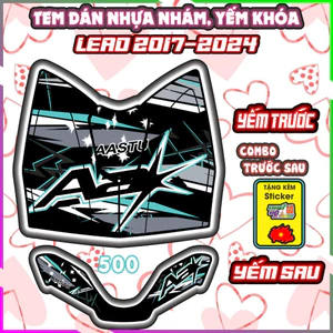 Combo Tem Dán Yếm Nhựa Nhám Lead 2017-2024 Mẫu Aa Dán Trang Trí Decal Nhãn Dán