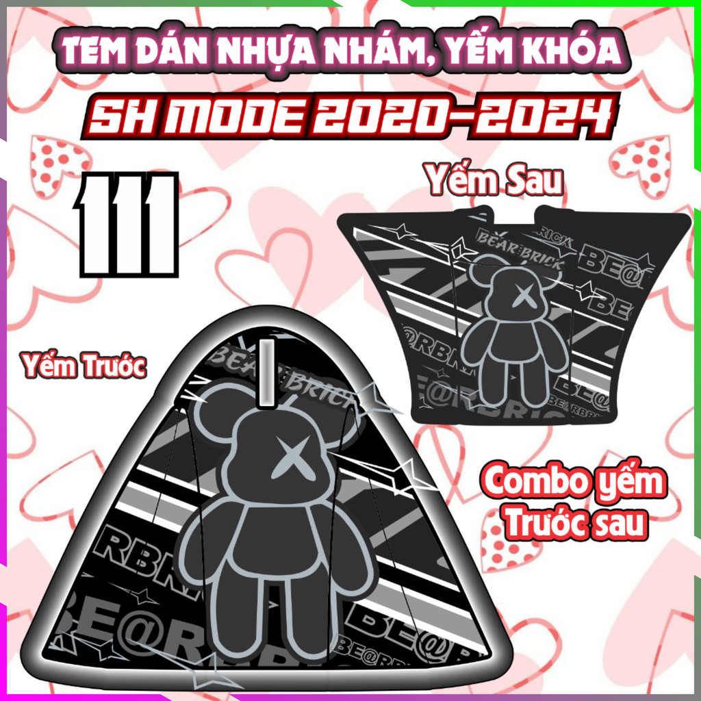 Combo Tem Dán Yếm Khóa SH MODE 2020-2025 Dán Trang Trí Chống Trầy Samurai Tom And Jerry Nhãn Dán