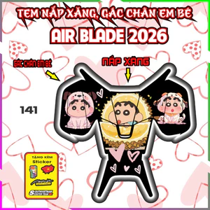 Combo Tem Dán Nắp Xăng Gác Chấn Em Bé AB Air Blade 2026 Dán Trang Trí Chống trầy
