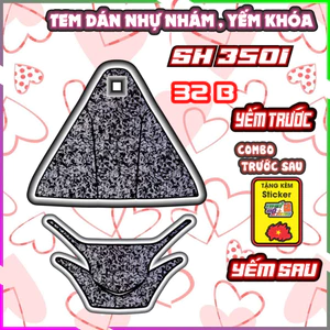 Tem Nhựa Nhám Sh 350 DEcal Tem Xe Trang Trí Yếm Khoá Keo Pvc Nhám 3 Lớp Nhãn Dán Chồng Nước