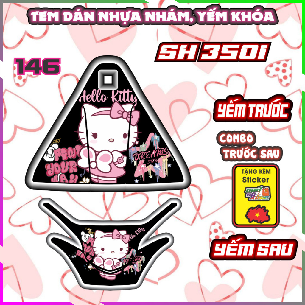 Tem Nhựa Nhám Sh 350 DEcal Tem Xe Trang Trí Yếm Khoá Keo Pvc Nhám 3 Lớp Nhãn Dán Chồng Nước