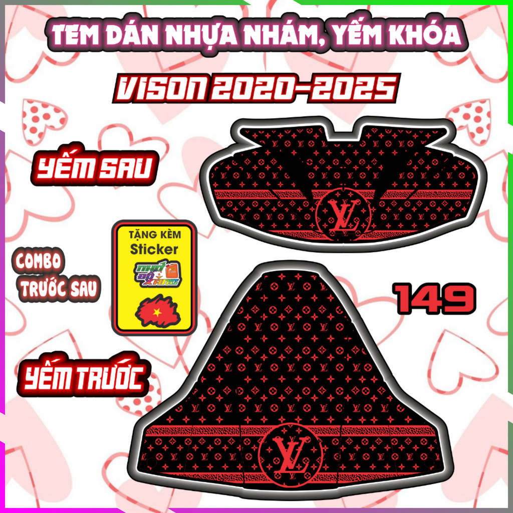 Combo Tem Yếm Nhựa Nhám Vision 2020-2025 Dán Trang Trí Chống Trầy Decal Nhãn Dán