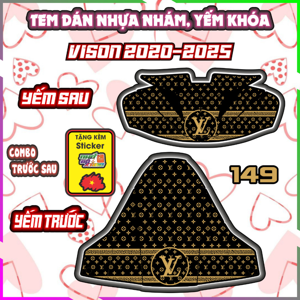 Combo Tem Yếm Nhựa Nhám Vision 2020-2025 Dán Trang Trí Chống Trầy Decal Nhãn Dán