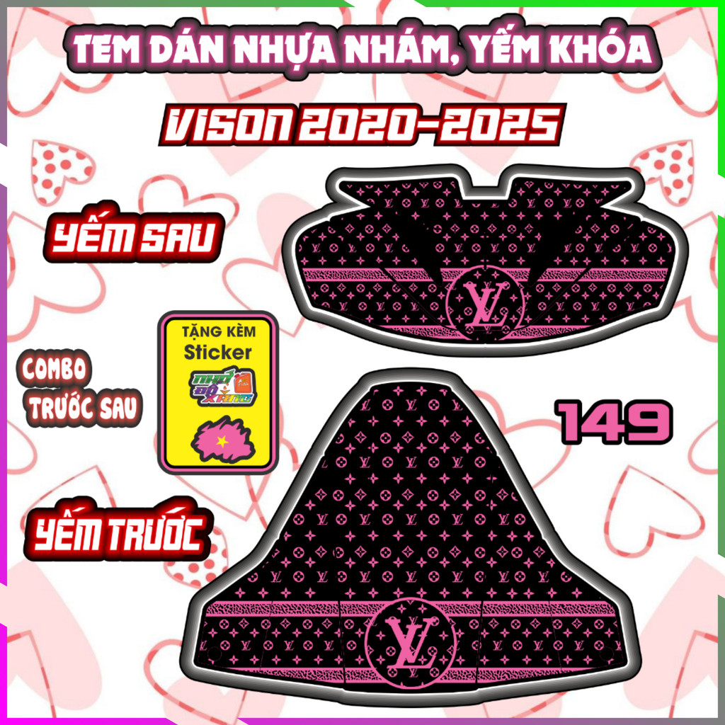 Combo Tem Yếm Nhựa Nhám Vision 2020-2025 Dán Trang Trí Chống Trầy Decal Nhãn Dán