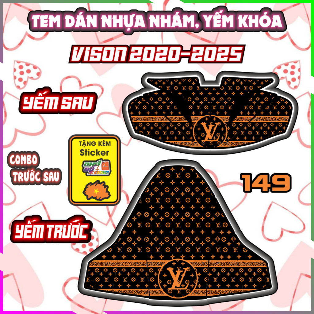 Combo Tem Yếm Nhựa Nhám Vision 2020-2025 Dán Trang Trí Chống Trầy Decal Nhãn Dán