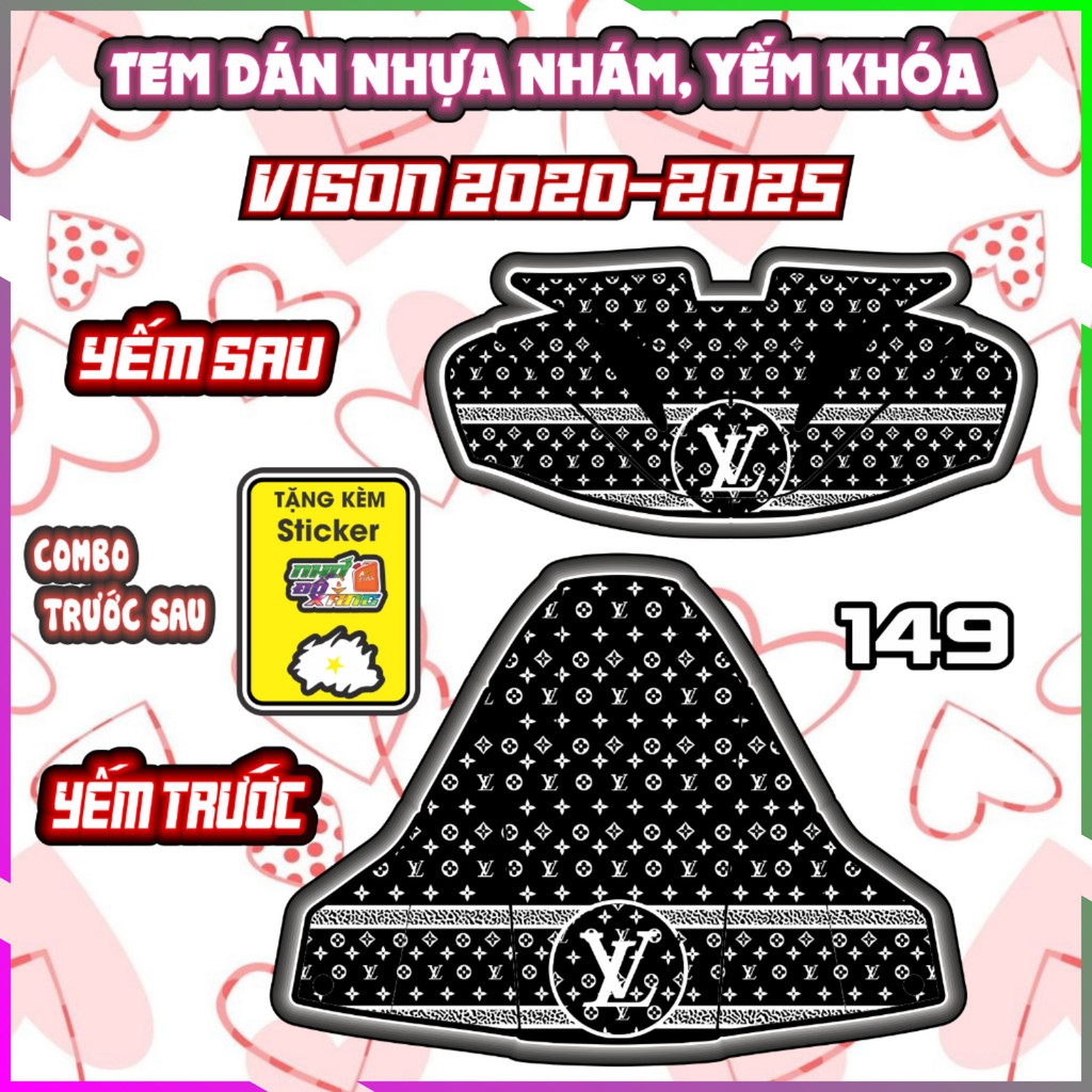 Combo Tem Yếm Nhựa Nhám Vision 2020-2025 Dán Trang Trí Chống Trầy Decal Nhãn Dán