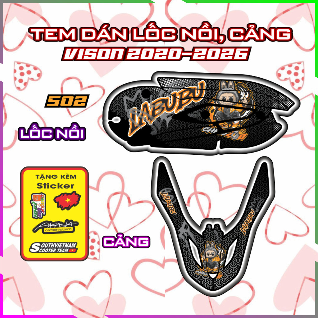 Tem Trang Trí Cảng Lốc Nồi vision Đời 2020 đến 2026 Decal Xe Nhám Trang Trí Bảo Vệ Chống Trầy Mã 502