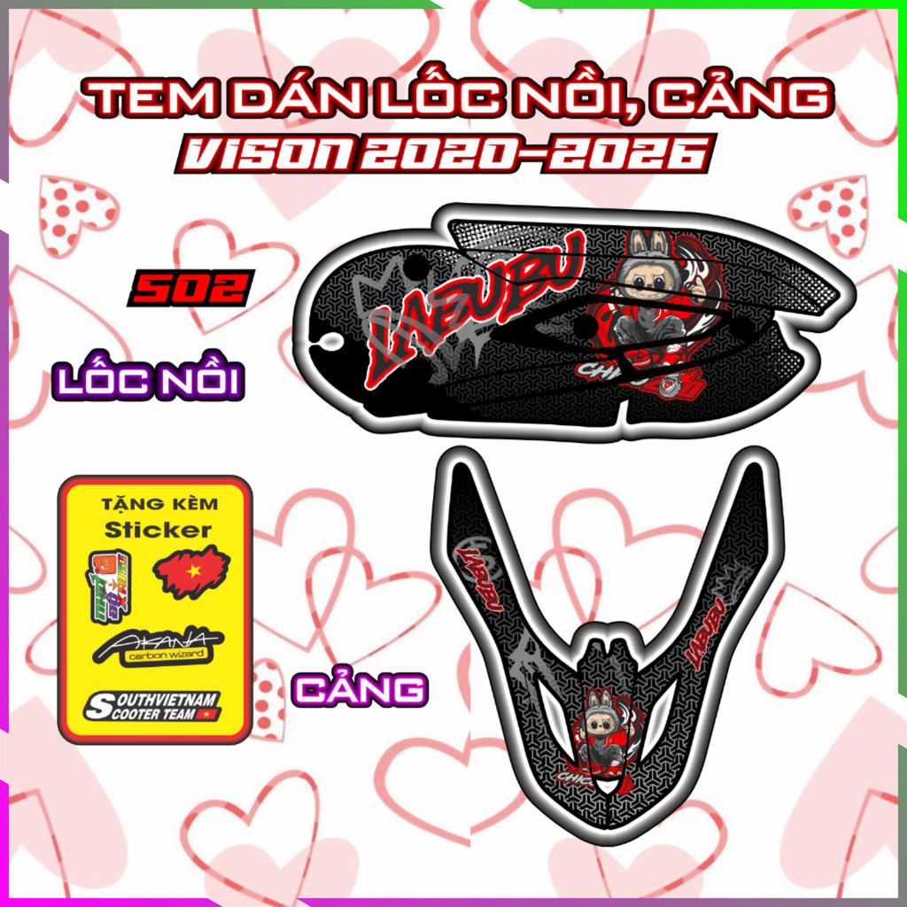 Tem Trang Trí Cảng Lốc Nồi vision Đời 2020 đến 2026 Decal Xe Nhám Trang Trí Bảo Vệ Chống Trầy Mã 502