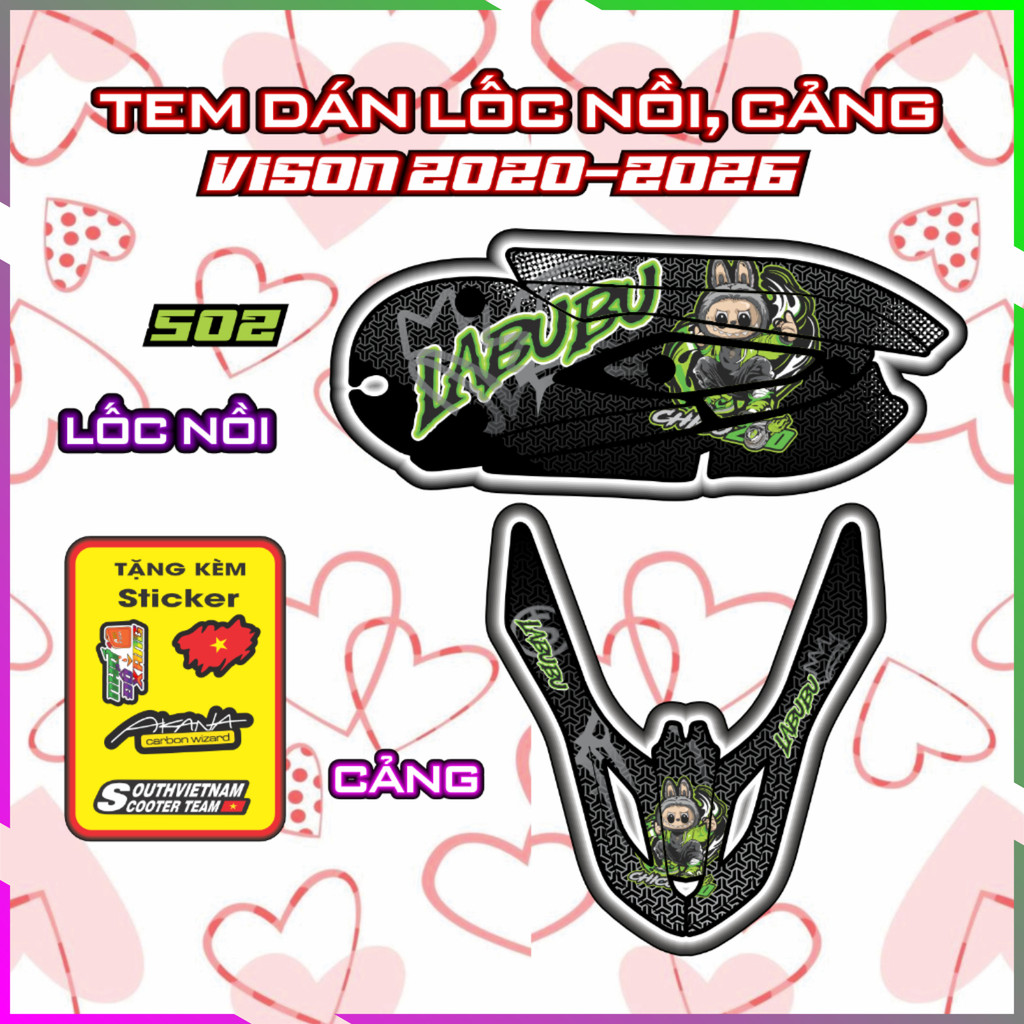 Tem Trang Trí Cảng Lốc Nồi vision Đời 2020 đến 2026 Decal Xe Nhám Trang Trí Bảo Vệ Chống Trầy Mã 502