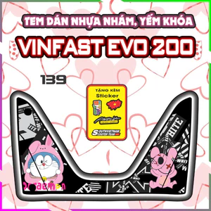 Tem Dán Yếm Nhựa Nhám Xe Điện Evo Dán Trang Trí Chống Trầy Decal Nhãn Dán