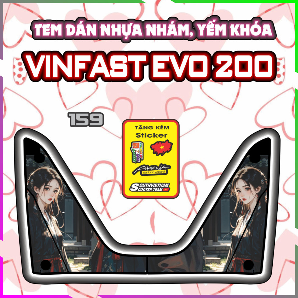 Tem Dán Yếm Nhựa Nhám Xe Điện Evo Dán Trang Trí Chống Trầy Decal Nhãn Dán