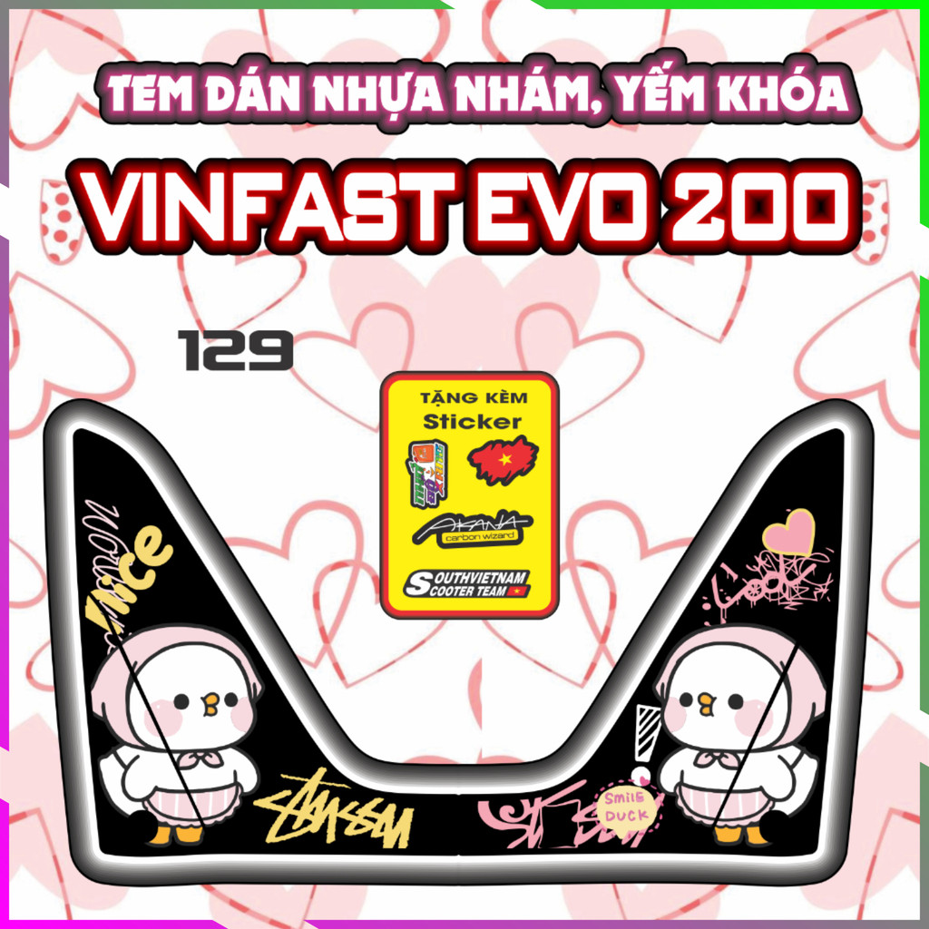 Tem Dán Yếm Nhựa Nhám Xe Điện Evo Dán Trang Trí Chống Trầy Decal Nhãn Dán