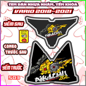 Tem Dán Yếm Khóa Nhựa Nhám Vario 2018-2021 Dán Trang Trí Chống Trầy Mẫu Luffy Decal Nhãn Dán