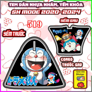 Tem Dán Yếm Nhựa Nhám Sh Mode 2020-2026 Dán Trang Trí Chống Trầy Mẫu Doremon Decal Nhãn Dán