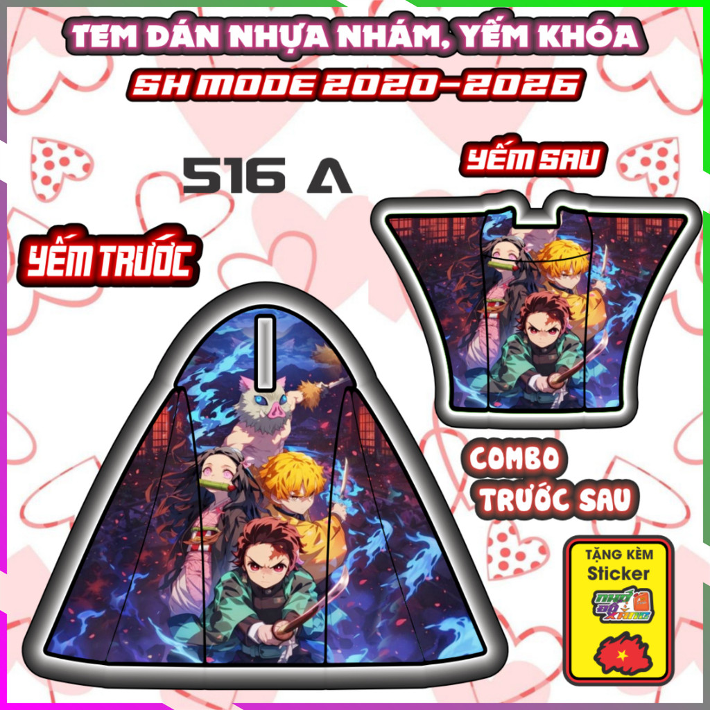 Tem Dán Yếm Nhựa Nhám Sh Mode 2020-2026 Dán Trang Trí Chống Trầy Mẫu Doremon Decal Nhãn Dán