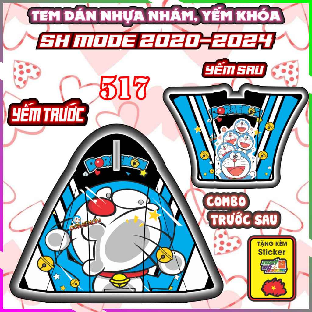 Tem Dán Yếm Nhựa Nhám Sh Mode 2020-2026 Dán Trang Trí Chống Trầy Mẫu Doremon Decal Nhãn Dán