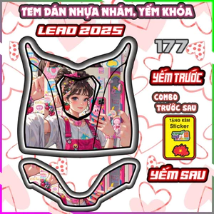 Combo Tem Dán Yếm Khóa Nhựa Nhám Lead 2025 Dán Trang Trí Mẫu Cô Gái Decal Nhãn Dán