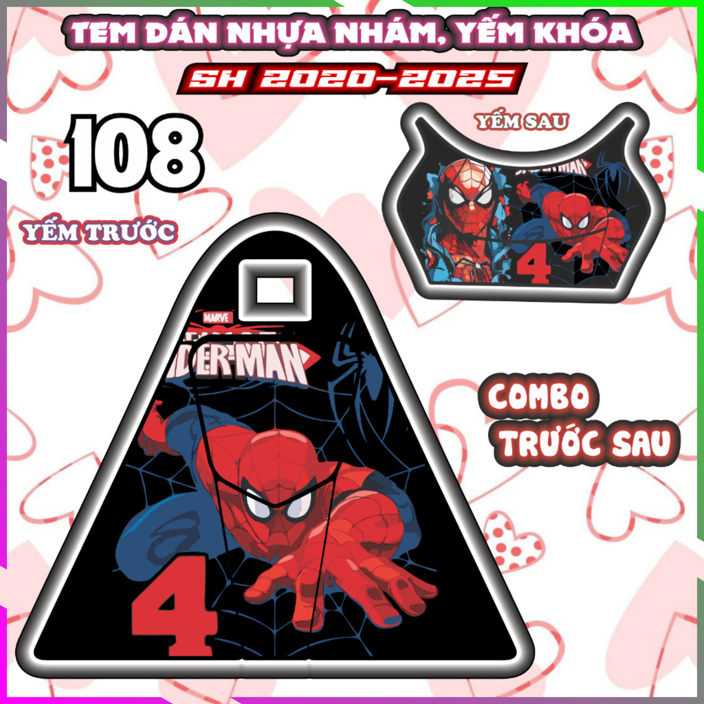 Combo tem dán yếm khóa SH 150i 160i 125i 2020-2025 dán trang trí gấu dâu decal sticker nhãn dán