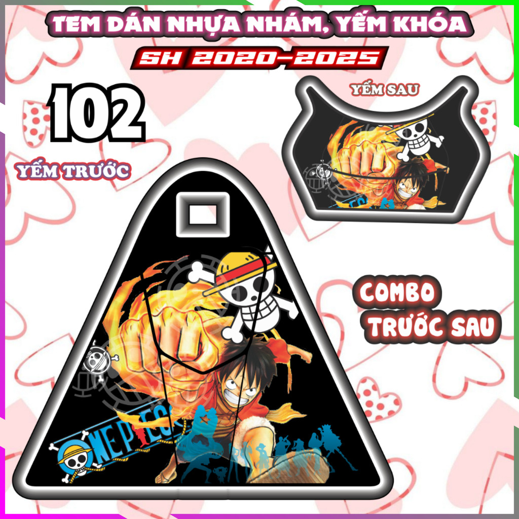 Combo tem dán yếm khóa SH 150i 160i 125i 2020-2025 dán trang trí gấu dâu decal sticker nhãn dán