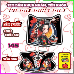 Combo Tem Dán Yếm Nhựa Nhám Vision 2014-2019 Shin Dán Trang Trí Chống Trầy Nhãn dán