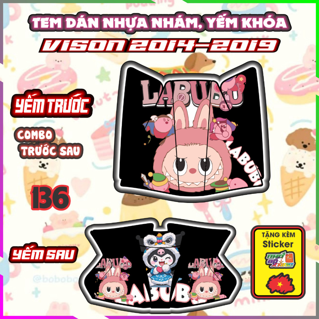 Combo Tem Dán Yếm Nhựa Nhám Vision 2014-2019 Shin Dán Trang Trí Chống Trầy Nhãn dán