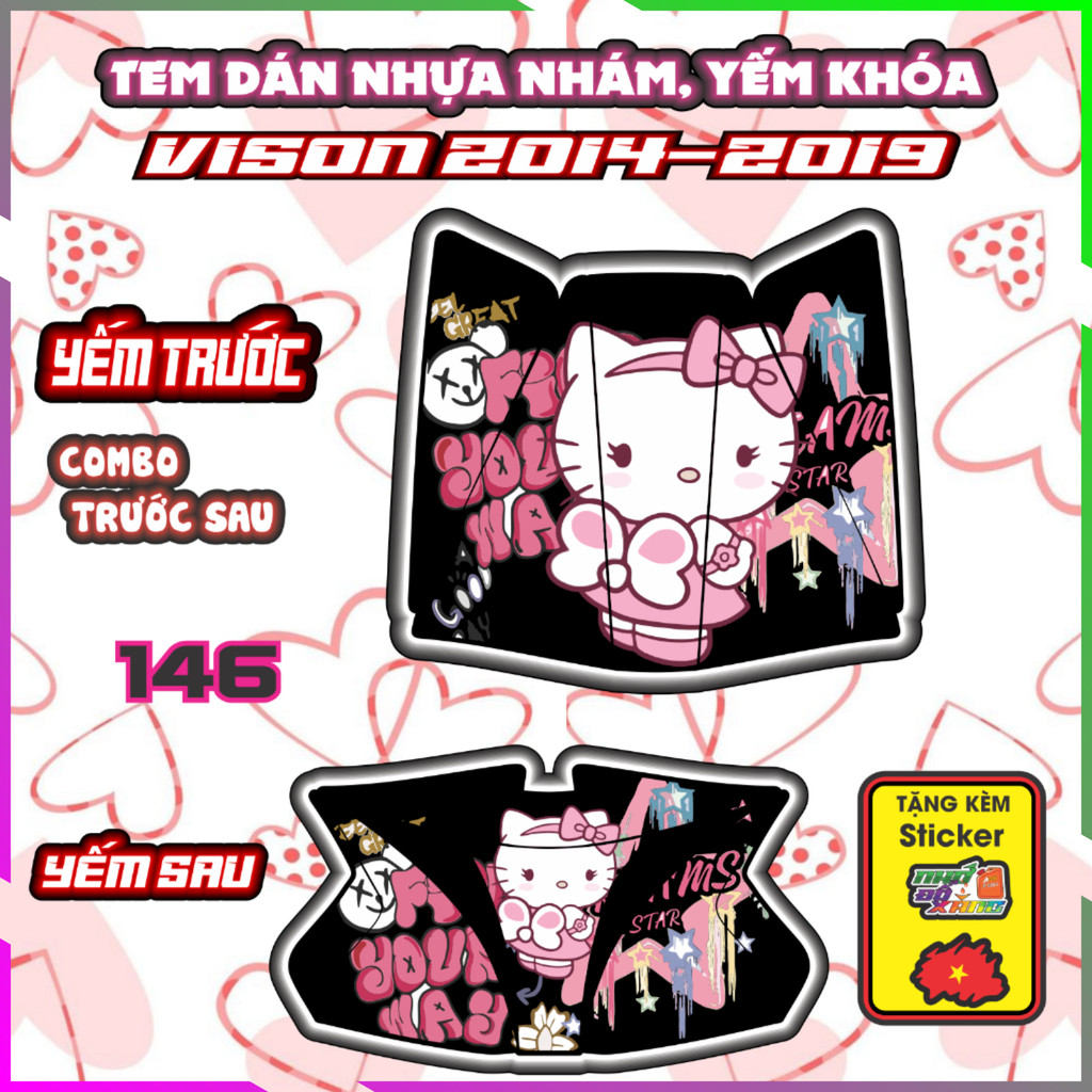 Combo Tem Dán Yếm Nhựa Nhám Vision 2014-2019 Shin Dán Trang Trí Chống Trầy Nhãn dán