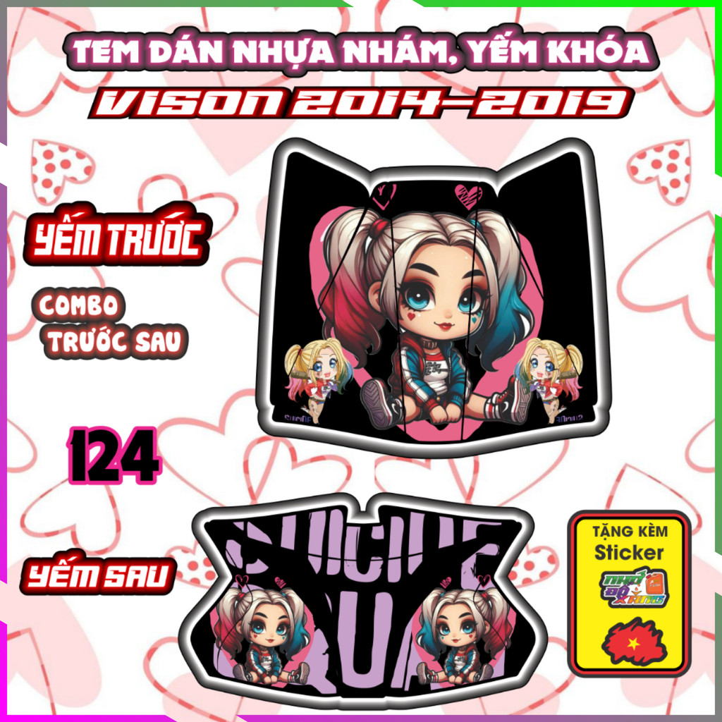 Combo Tem Dán Yếm Nhựa Nhám Vision 2014-2019 Shin Dán Trang Trí Chống Trầy Nhãn dán