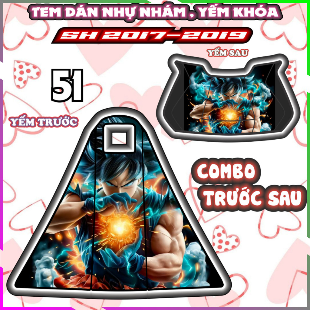 Combo dán yếm trước sau xe SH 2017-2019 dán trang trí doreamon bunny decal sticker nhãn dán
