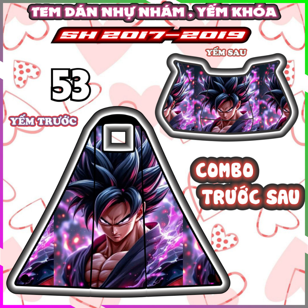Combo dán yếm trước sau xe SH 2017-2019 dán trang trí doreamon bunny decal sticker nhãn dán