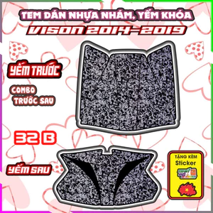 Combo Tem Dán Yếm Khóa Nhựa Nhám Vision 2014-2019 Dán Trang Trí chống Trầy Decal Nhãn Dán