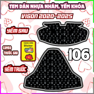 Combo Tem dán yếm trước sau xe VISION 2020-2025 dán trang trí baby three decal sticker nhãn dán
