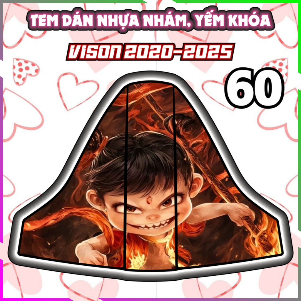 Combo Tem dán yếm trước sau xe VISION 2020-2025 dán trang trí baby three decal sticker nhãn dán