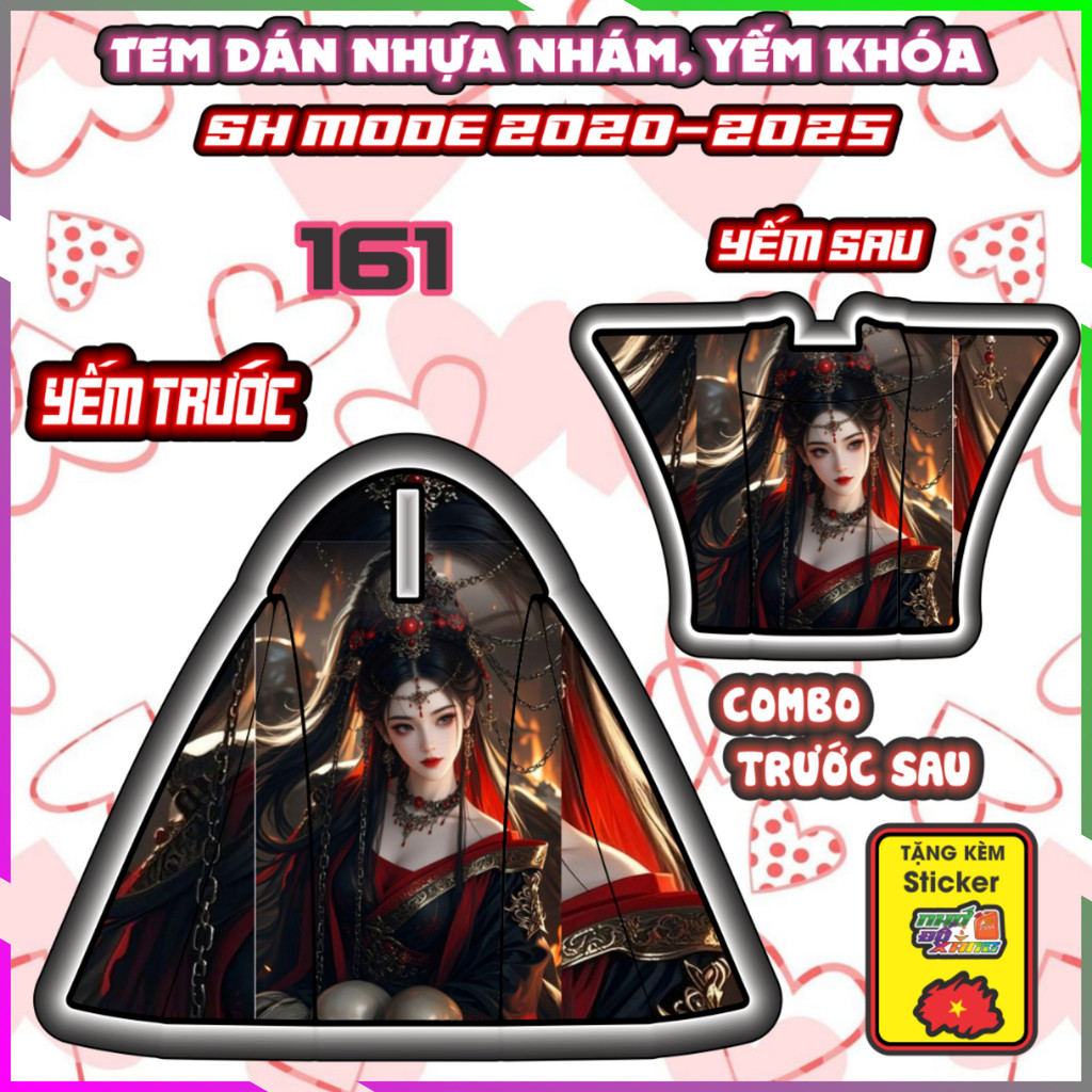 Combo Tem Dán Yếm Nhựa Nhám Sh Mode 2020-2025 Mẫu Mỹ Nữ Dán Trang Trí Decal Nhãn Dán