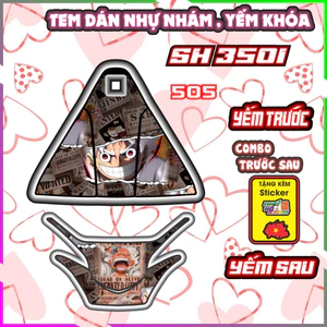 Combo Tem Yếm Nhựa Nhám Sh 350i Dán Trang Trí Chống Trầy Mẫu Luffy Decal Nhãn Dán