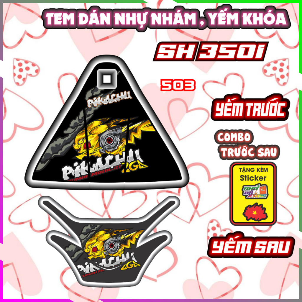 Combo Tem Yếm Nhựa Nhám Sh 350i Dán Trang Trí Chống Trầy Mẫu Luffy Decal Nhãn Dán