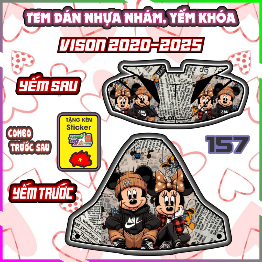 Combo Tem Yếm Nhựa Nhám Vision 2020-2025 Dán Trang Trí Chống Trầy Mẫu Shin Bút Chì