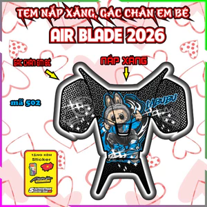 Combo Tem Nắp Xăng Gác Chân em Bé Air Blade 2026 Decal Tem XE Trang TRí Sticker Chống Nước Mã 502