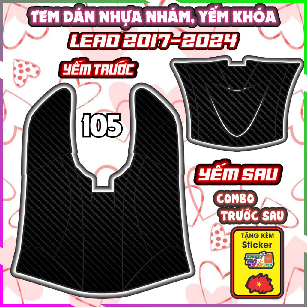Combo Tem Yếm Nhựa Nhám SH MODE 2014-2019 Dán Trang Trí Chống Trầy Nhãn Dán Sticker