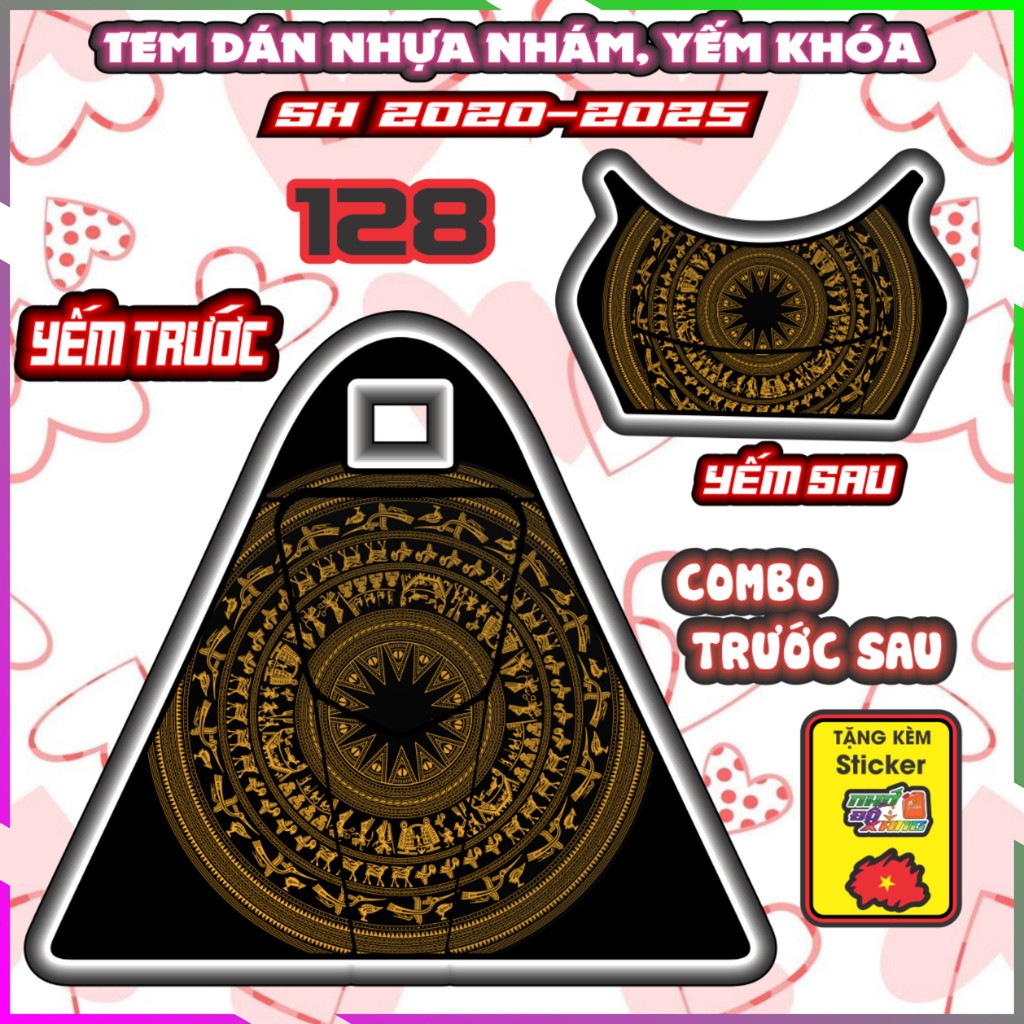 Combo Tem Dán Yếm Khóa Nhựa Nhám SH 2020-2025 150i 125i 160i Dán trang trí Che Trầy Decal Nhãn Dán