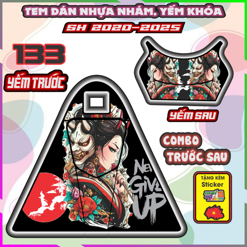 Combo Tem Dán Yếm Khóa Nhựa Nhám SH 2020-2025 150i 125i 160i Dán trang trí Che Trầy Decal Nhãn Dán