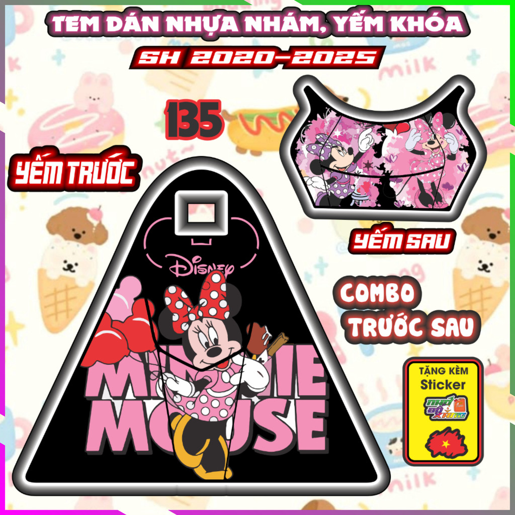 Combo Tem Dán Yếm Khóa Nhựa Nhám SH 2020-2025 150i 125i 160i Dán trang trí Che Trầy Decal Nhãn Dán