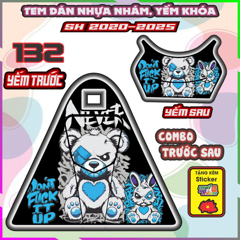 Combo Tem Dán Yếm Khóa Nhựa Nhám SH 2020-2025 150i 125i 160i Dán trang trí Che Trầy Decal Nhãn Dán
