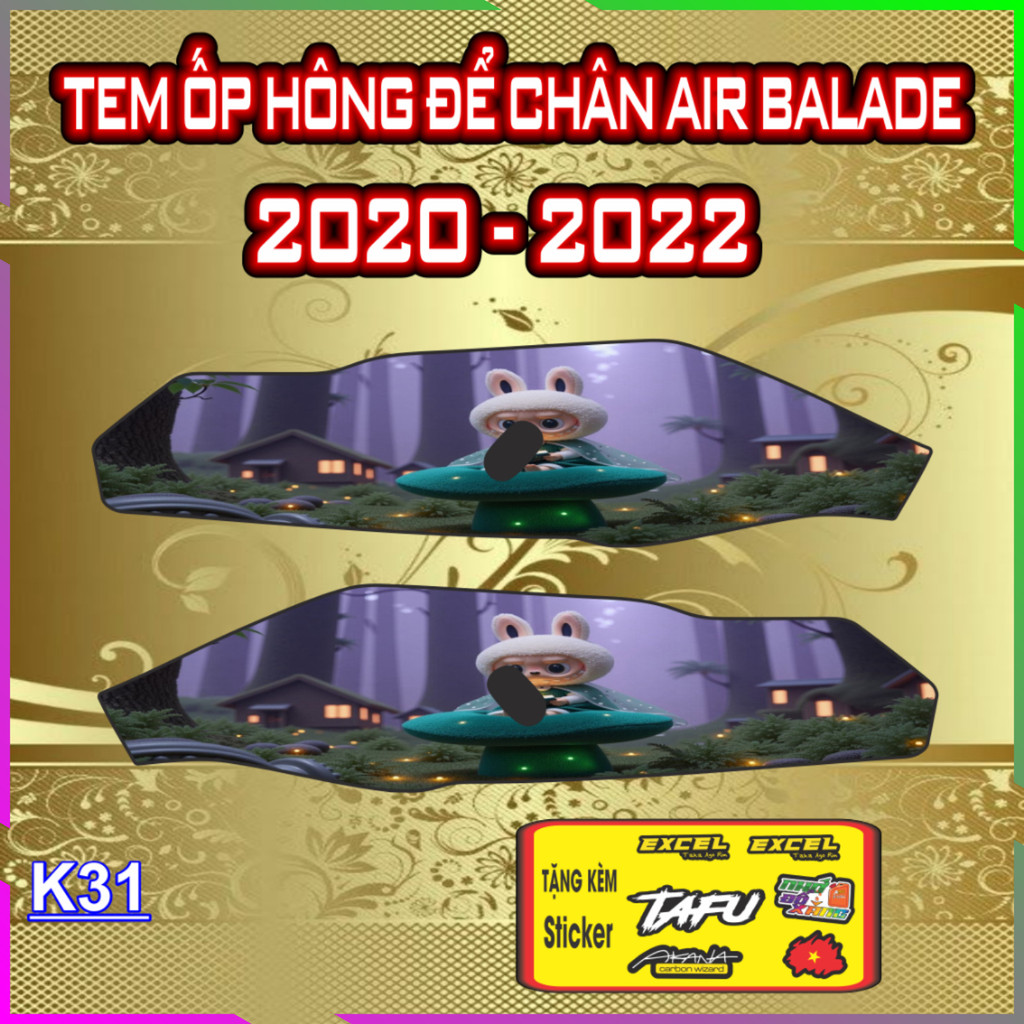 Tem Ốp Hông Đế Chân AIR BLADE Đời 2020-2022 Trang Trí Chống Trầy Tăng Thẩm Mỹ