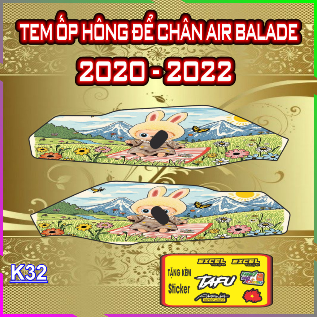 Tem Ốp Hông Đế Chân AIR BLADE Đời 2020-2022 Trang Trí Chống Trầy Tăng Thẩm Mỹ