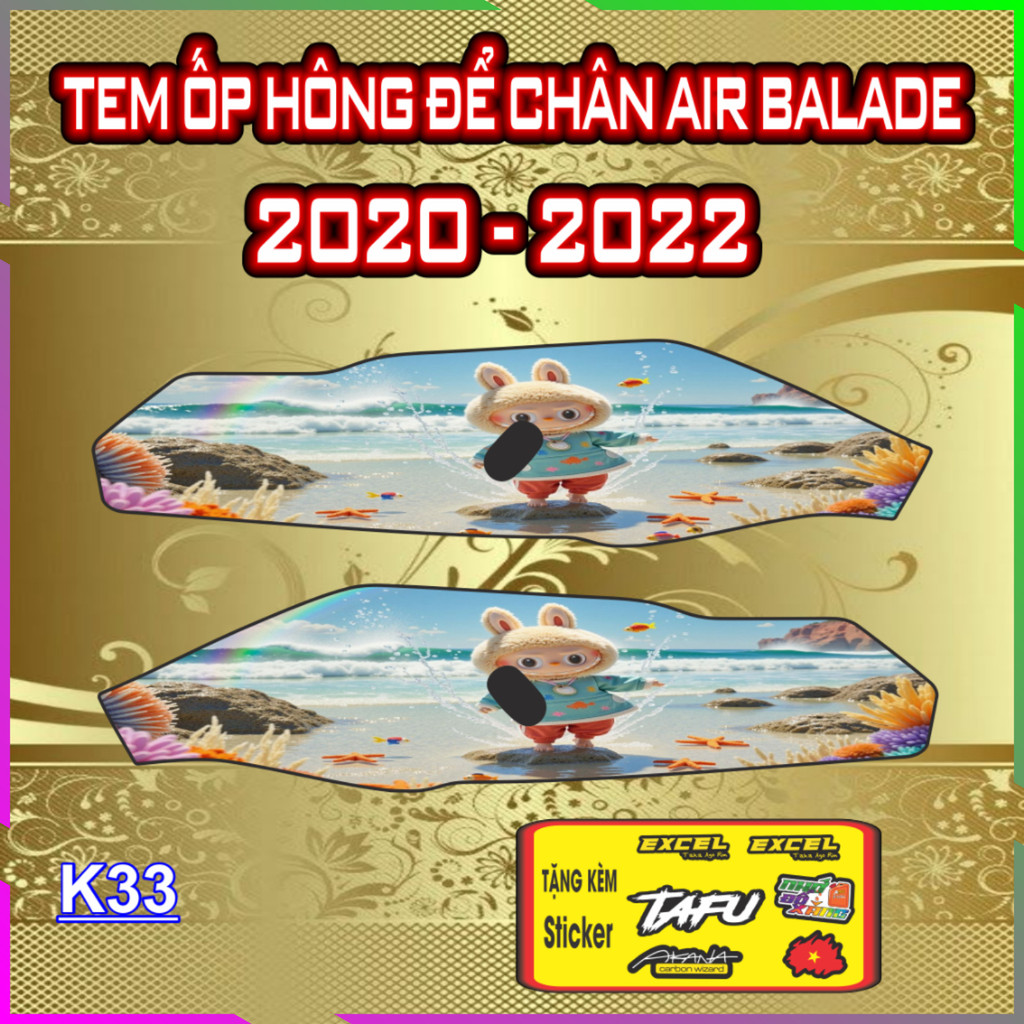 Tem Ốp Hông Đế Chân AIR BLADE Đời 2020-2022 Trang Trí Chống Trầy Tăng Thẩm Mỹ