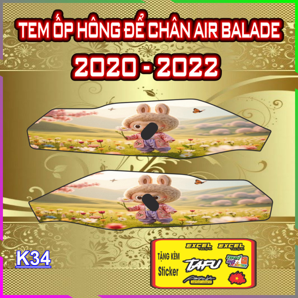 Tem Ốp Hông Đế Chân AIR BLADE Đời 2020-2022 Trang Trí Chống Trầy Tăng Thẩm Mỹ