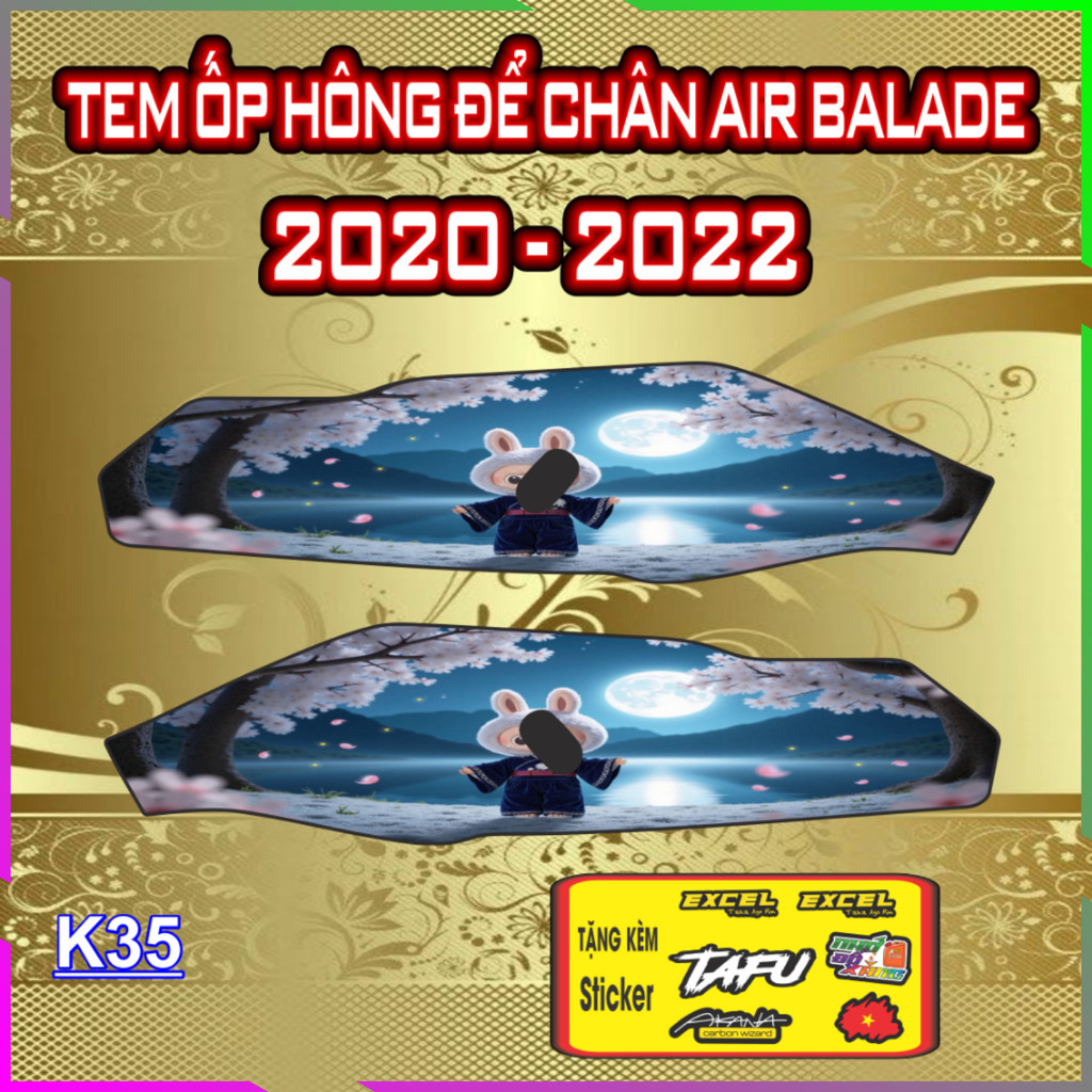 Tem Ốp Hông Đế Chân AIR BLADE Đời 2020-2022 Trang Trí Chống Trầy Tăng Thẩm Mỹ