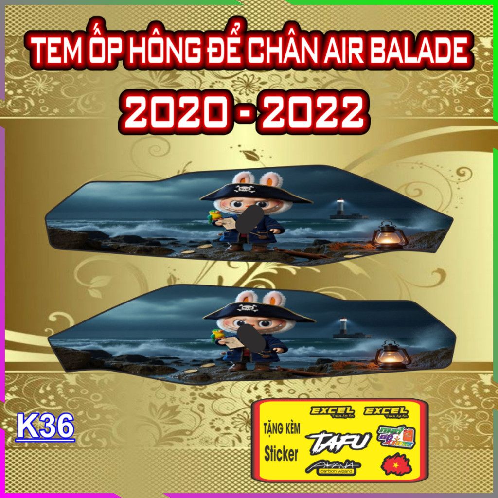 Tem Ốp Hông Đế Chân AIR BLADE Đời 2020-2022 Trang Trí Chống Trầy Tăng Thẩm Mỹ